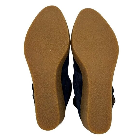 Jack Rogers Izzie Blue Suede Wedge Boot Bootie Adjustable Buckle Women's Size 7 - Picture 11 of 14